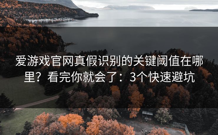 爱游戏官网真假识别的关键阈值在哪里？看完你就会了：3个快速避坑
