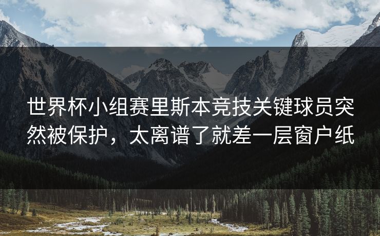 世界杯小组赛里斯本竞技关键球员突然被保护，太离谱了就差一层窗户纸